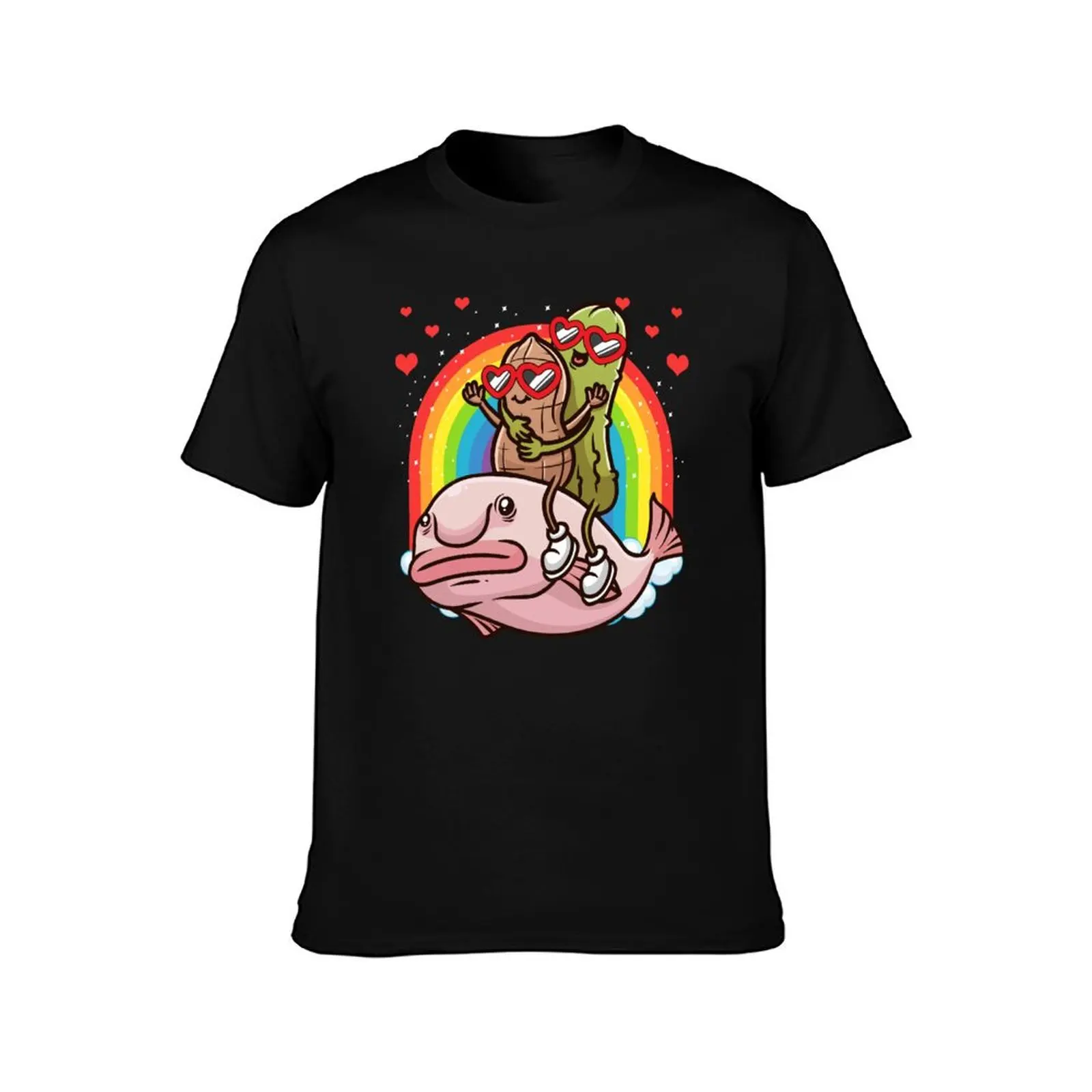 Peanut and Pickle On Blobfish T-Shirt Casual Daily Graphic Tee T-Shirt