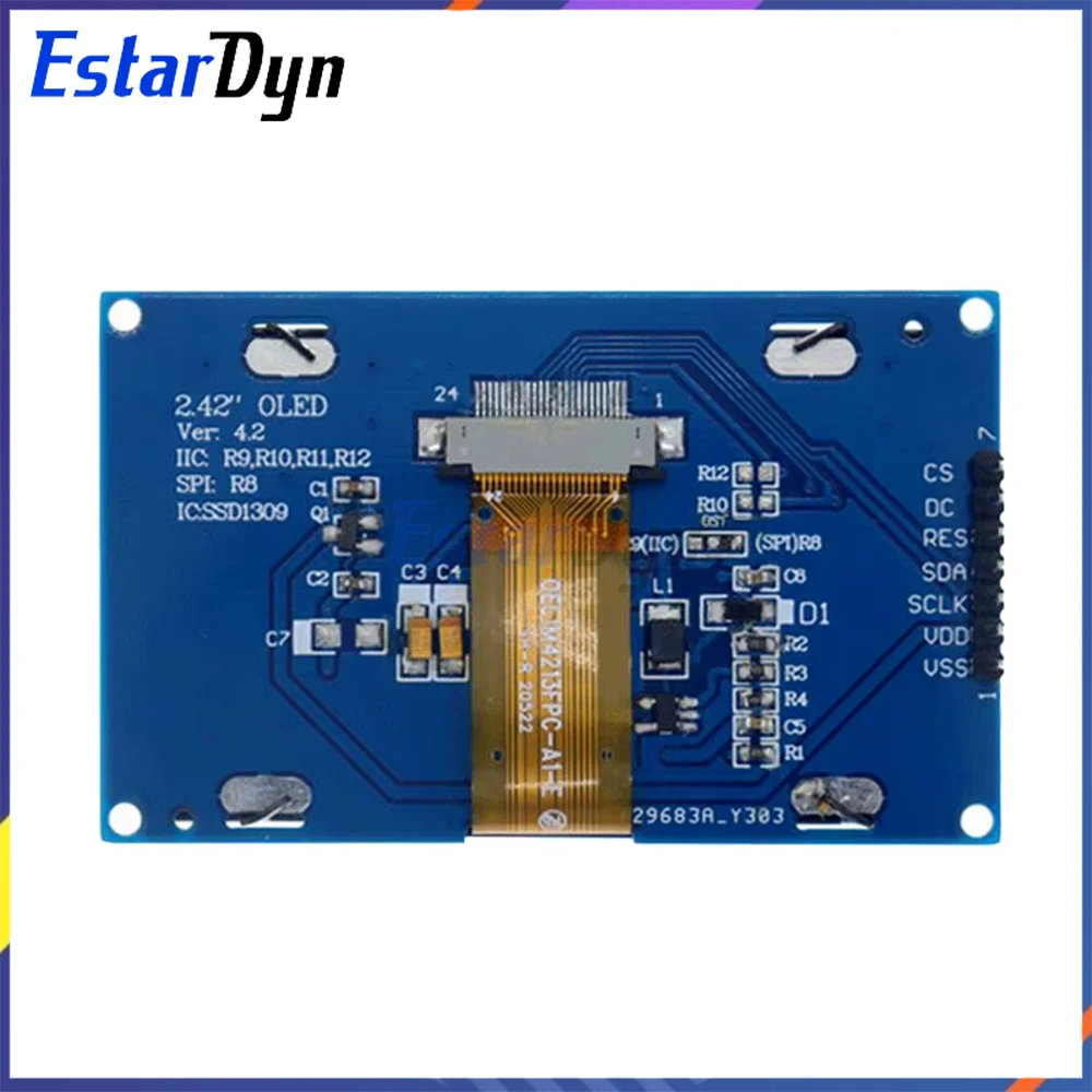 SSD1309 2.42 بوصة شاشة OLED 128x64 HD SPI/I2C واجهة 7Pin لاردوينو UNO R3، 3.3 فولت/5 فولت #3