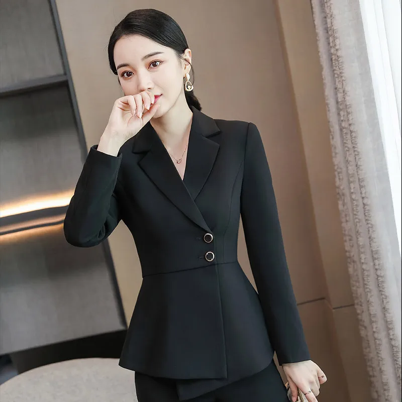 Suit Women's Spring and Autumn 2023 New High-End Temperament Business Wear Women's Formal Wear Gold Shop Jewelry Shop Workwear