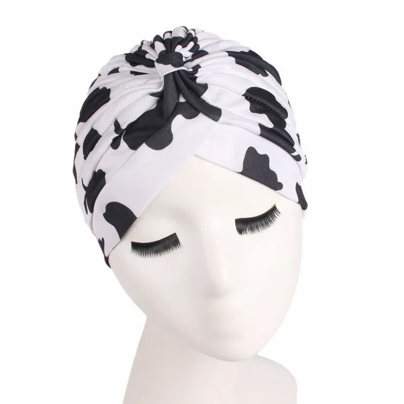 Muslim Women Bonnet Cancer Hat Chemo Cap Hair Loss Pleated Head Scarf Turban Head Wrap Cover Print Fashion Beanies Skullies New