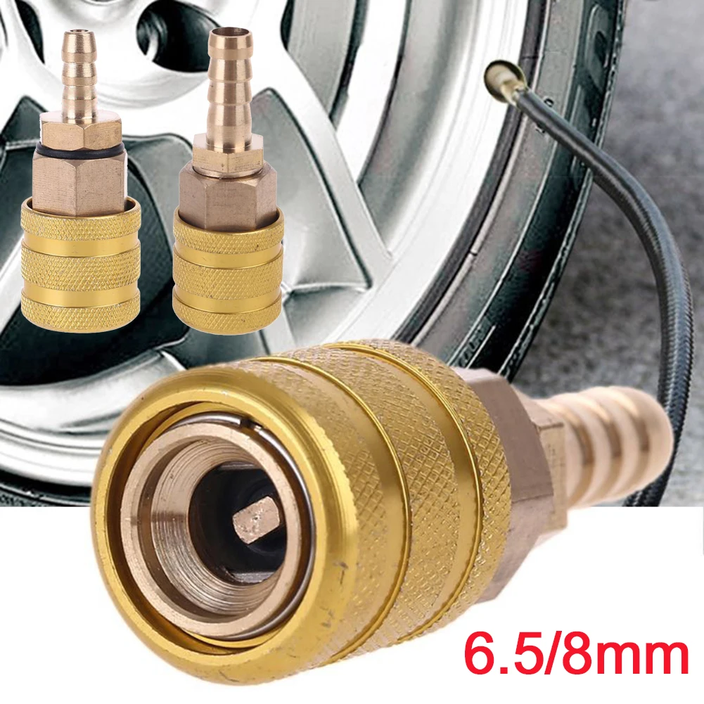 6.5/8mm Car Tire Valve Clip Pump Nozzle Clamp Quick Connect Solid Brass Connector Universal Air Chuck Inflator Pump Adapter