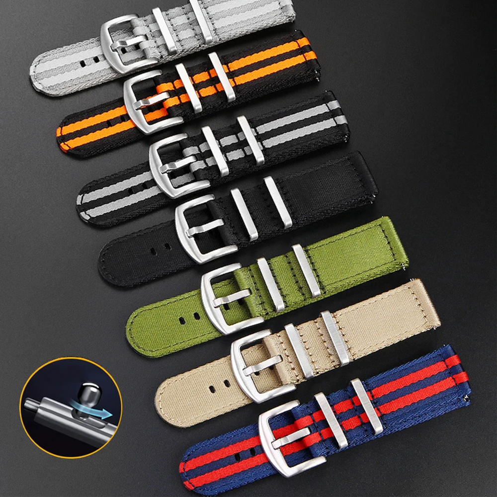 Smooth Nylon Strap 20 22mm Quick Release Men Bracelet Wrist Band Watchband for Samsung Galaxy Watch3 Amazfit GTR Huawei GT 2