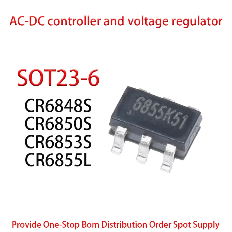 CR6848S CR6850S CR6853S CR6855L CR6848 CR6850 CR6853 CR6855 6848 6850 6853 6855 Switching Power Supply SMT IC SOT23-6 5PCS