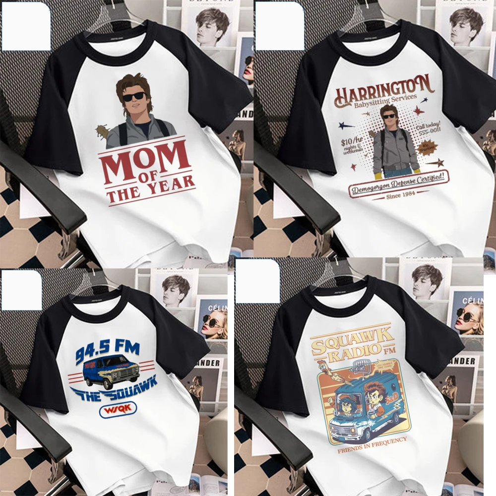 Eleven Vintage Print T-shirt Women Hawkins Harajuku Streetwear  Upside Down Short Sleeve O-neck Friends Don't Lie Loose Tee Tops