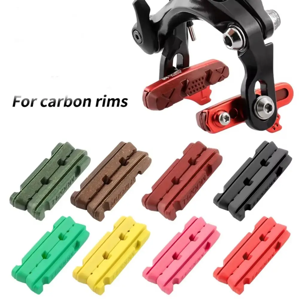 2pcs Replacement Bicycle Brake Pads Heat-resistant Universal Carbon Rim Brake Pads Cork Compound Carbon Wheels Brake Pads