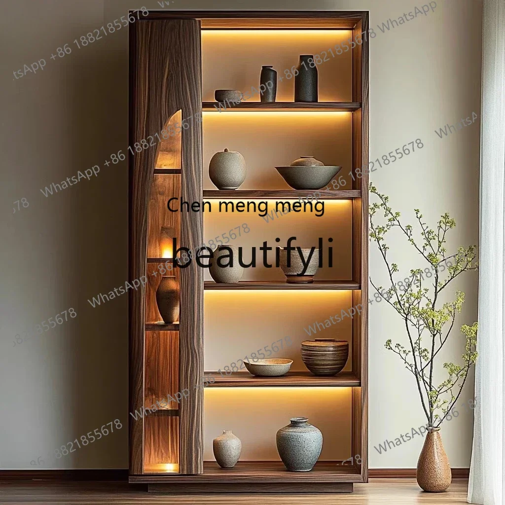 

N178 G Wabi Sabi Wind Log Bogu Rack Chinese Bookshelf Partition Tea Room Retro Solid Wood Customized Tree-shaped Shelf