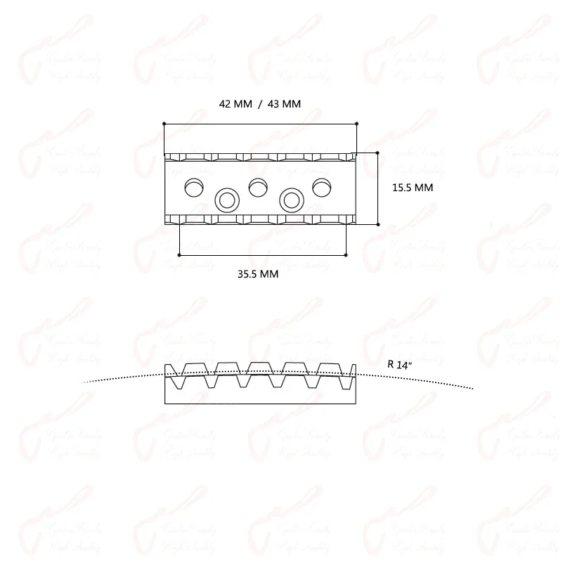 Titanium Alloy 42MM/43MM Electric Guitar Tremolo System Bridge Locking Nut String Lock - Made in Japan