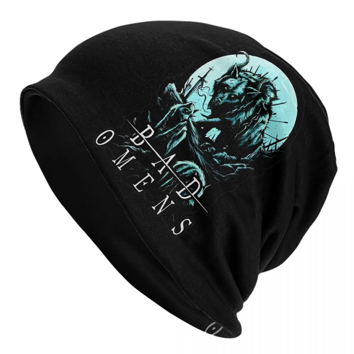 Bad Omens Skullies Beanies Hüte Rockmusik Frühling Unisex Street Caps Warme Dual-Use-Mütze