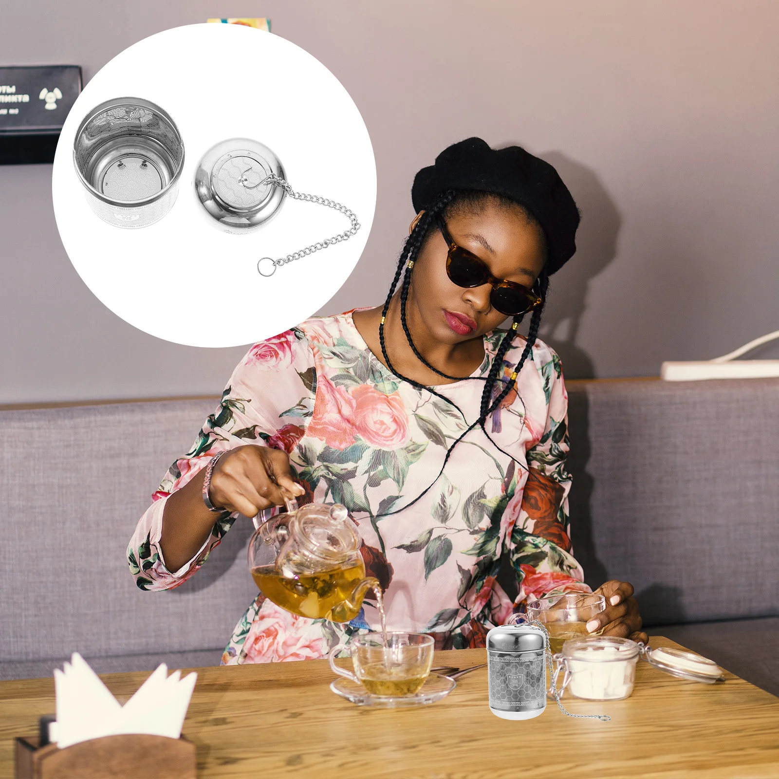 

1pc Strainer Stainless Steel Fine Mesh For Loose Leaf Reusable Kitchen Coffee Infuser Convenient Tea Filter Household Tea