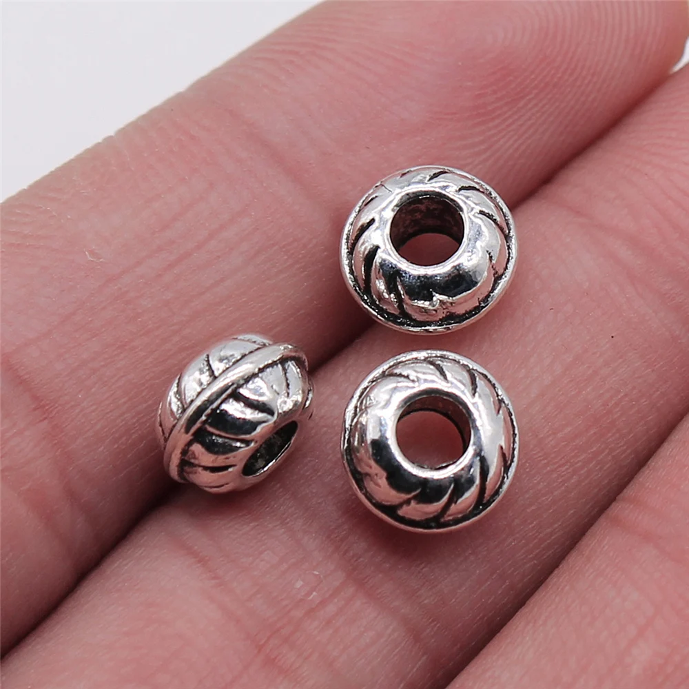 

150pcs 9x9x6mm Spacer Beads For Jewelry Making DIY Bracelet Making Antique Silver Color