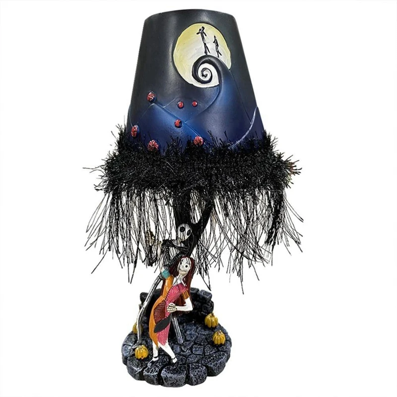 Halloween Night Glowing Table Lamp Jack Table Lamp Body Dancing Lamp Resin Bedside Counter Lamp Shape Decoration