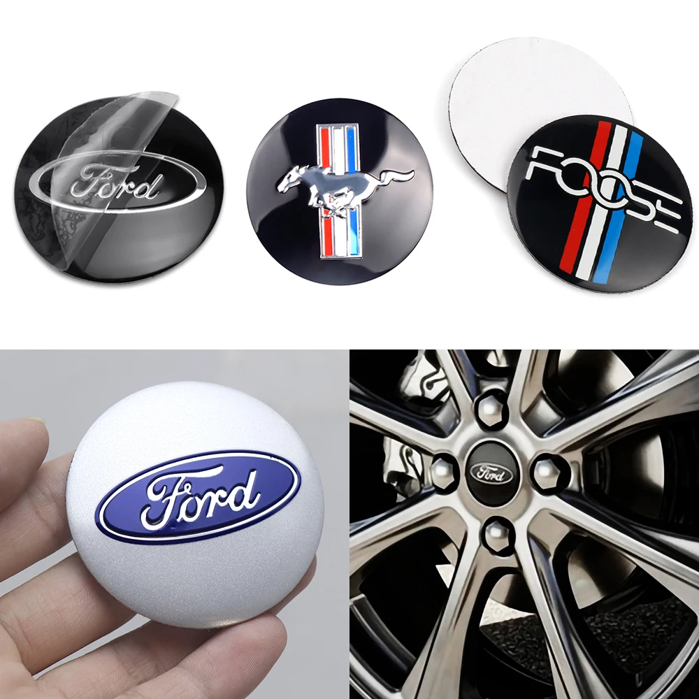 4pcs 56/60/65mm Car Exterior Decorative Accessories Wheel Hub Center Cap Stickers Accessories For Ford Focus MK2 MK3 Mondeo Kuga