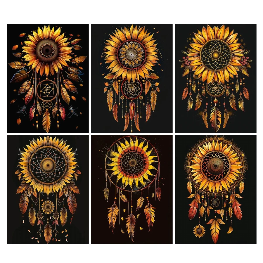 fullcang-diy-diamond-painting-complete-kits-sunflower-feather-wind-chimes-full-rhinestone-art-mosaic-embroidery-flowers-picture