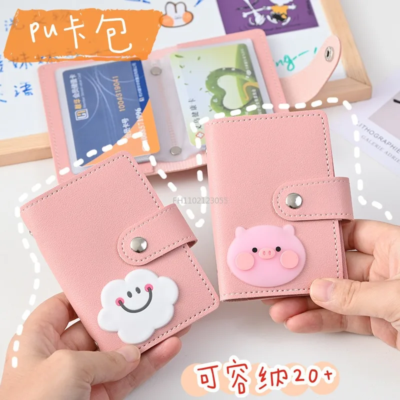 26-gniazdo na karty Cute Cartoon Girls PU Leather Card Holder Bank Credit Card Pocket Women Travel Bus Pass Wallet Case