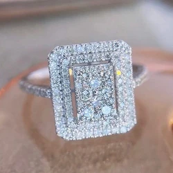 Huitan Bling Bling Women's Wedding Engagement Rings 2022 New Trend Jewelry Fashion Versatile Design Female Rings for Party Gifts