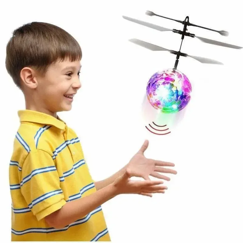

Led Light Suspension Crystal Ball Infrared Induction RC Gesture Control Colorful Glowing Toys Flying Unique Gift for Kids