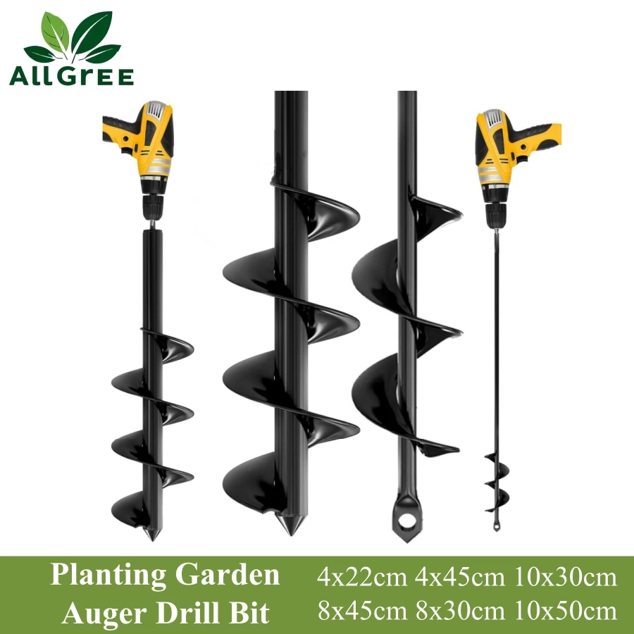 Various Size Garden Auger Drill Bit for Planting Heavy Duty Bulb Planter Tool for Digging Holes Compatible with 3/8