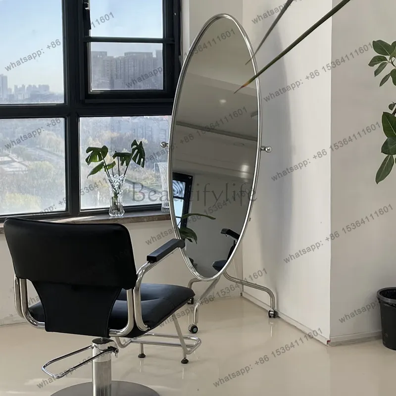 The barber mirror stand is movable, the hairdresser mirror salon is specially designed and simple