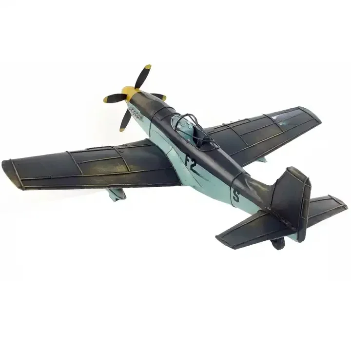 2023 High Sale World War II Legendary Fighter Mustang P51 - Fine Collection Version Pure Manual Antique Aircraft Decoration Gift