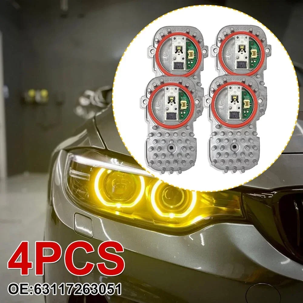 4Pcs 63117263051 Yellow Angel Eyes Xenon DRL Module for BMW F80 F82 F32 4 SERIES 2014-2017