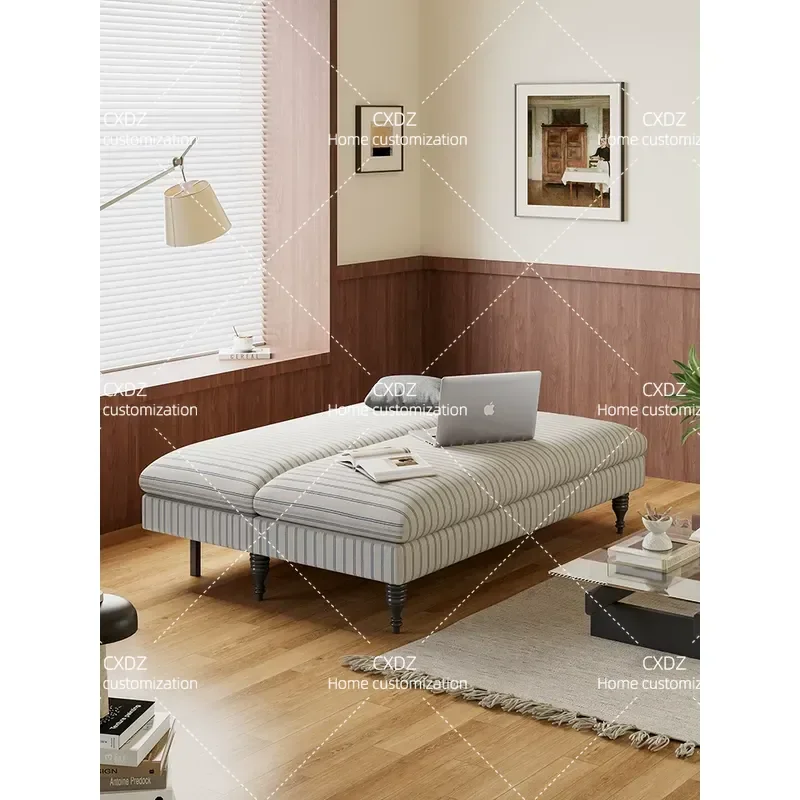 Medieval Fabric Sofa Bed Foldable Dual Purpose Couch for Living Room Study Small Apartment Multi Functional Sleeper
