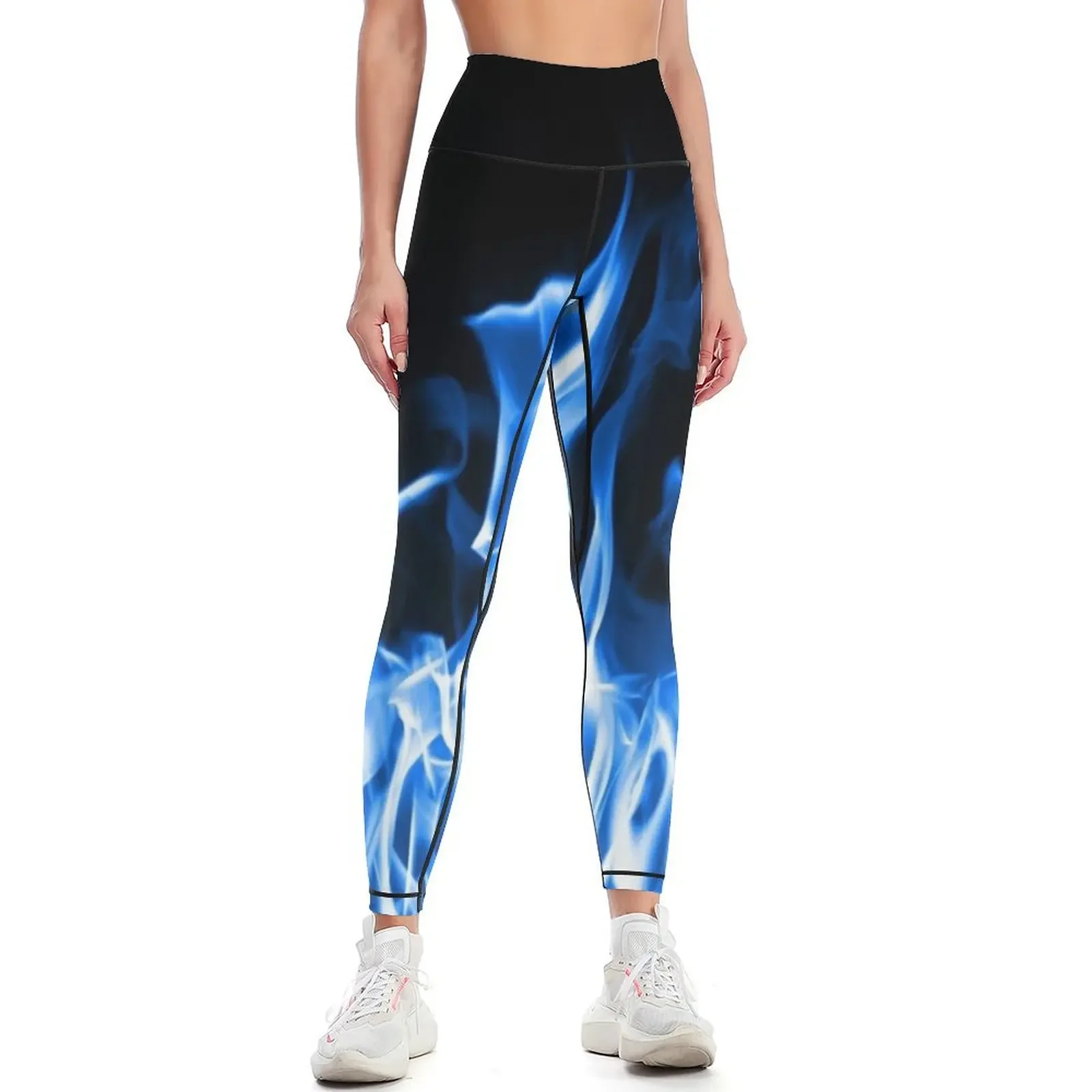 

Blue Flames Leggings Women's pants high waist gym womans Women's push up Womens Leggings