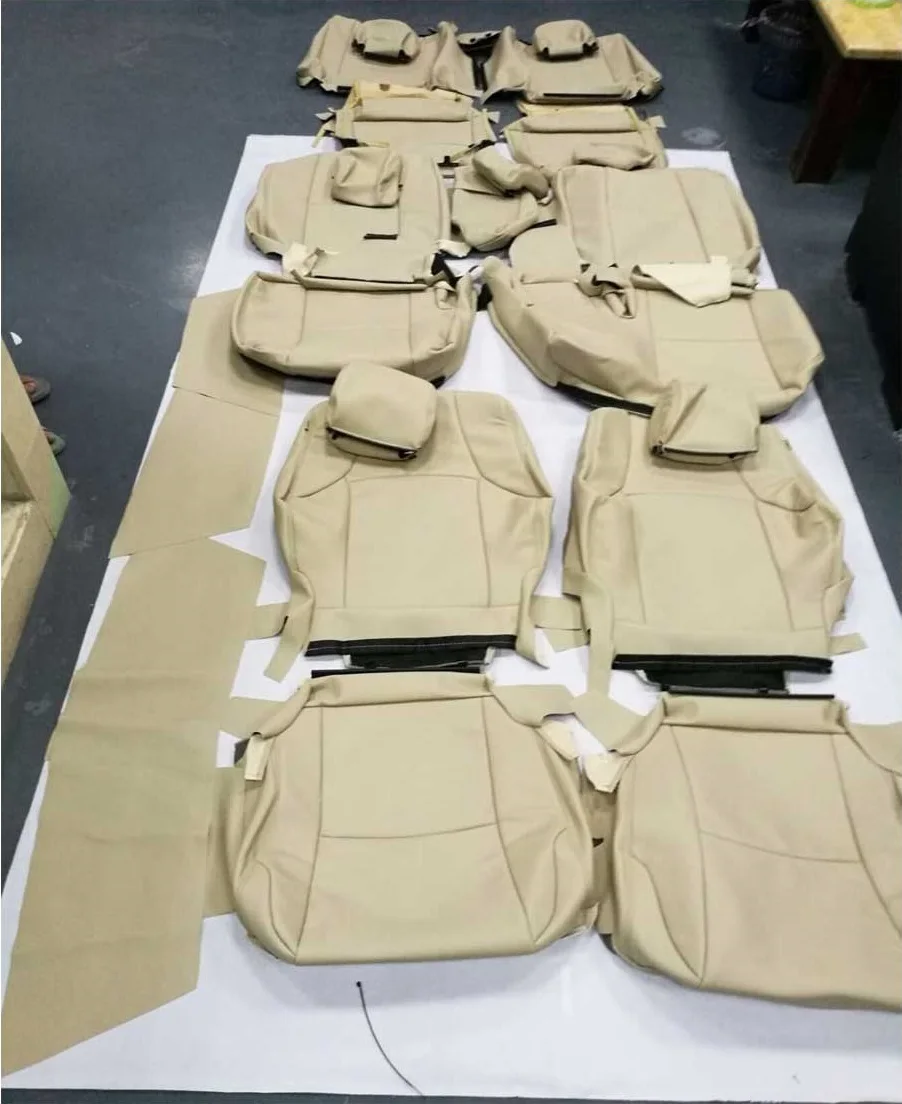 

STLFCar Replacement Microfiber Leather 7 Seats Seat Cover for Toyotas Land Cruiser LC200 LC300 LC350 Prado Airbag Compatible