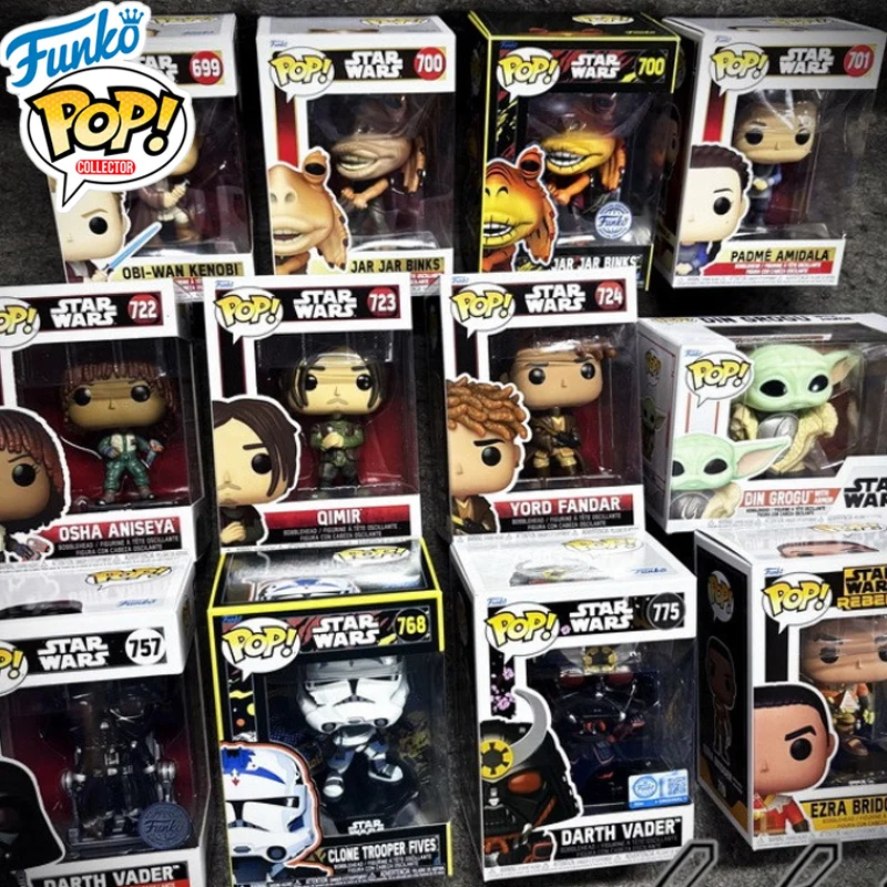 

Оригинальные фигурки Funko Pop Star Wars: Скайуокер, Мастер Джеди, Дарт Вейдер, Оби-Ван Кеноби, игрушки для мальчиков и девочек, подарок, коллекционные фигурки