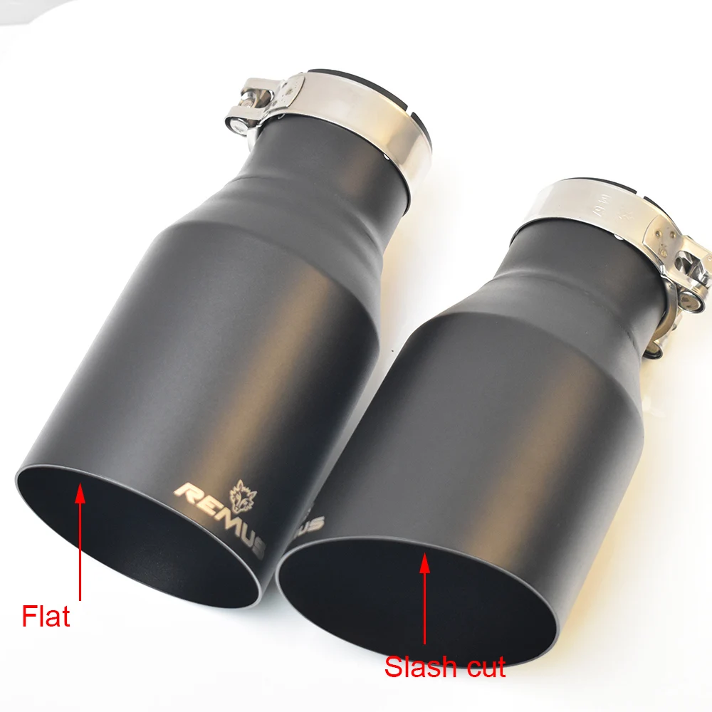 1 PC Matt Black Muffler Stainless Steel Universal  End pipe Car Exhaust Pipe Slash Cut  Exhaust Tip