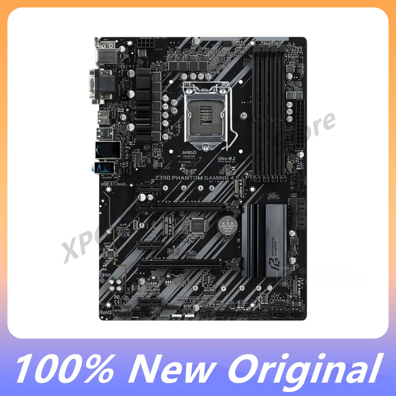 100% Testing Original Z390 Phantom Gaming 4 Desktop Board Lga 1151 Ddr4 64gb Atx Z390 M.2 Nvme Sata Iii