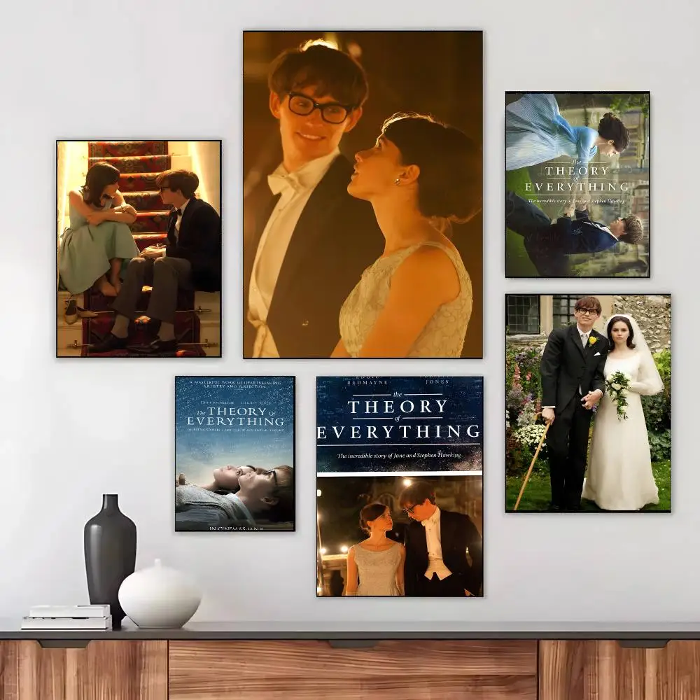 The T-Theory Of Everything Movie Poster Self-adhesive Living Room Bedroom Party Bar Decor Moisture-proof Fade-resistant