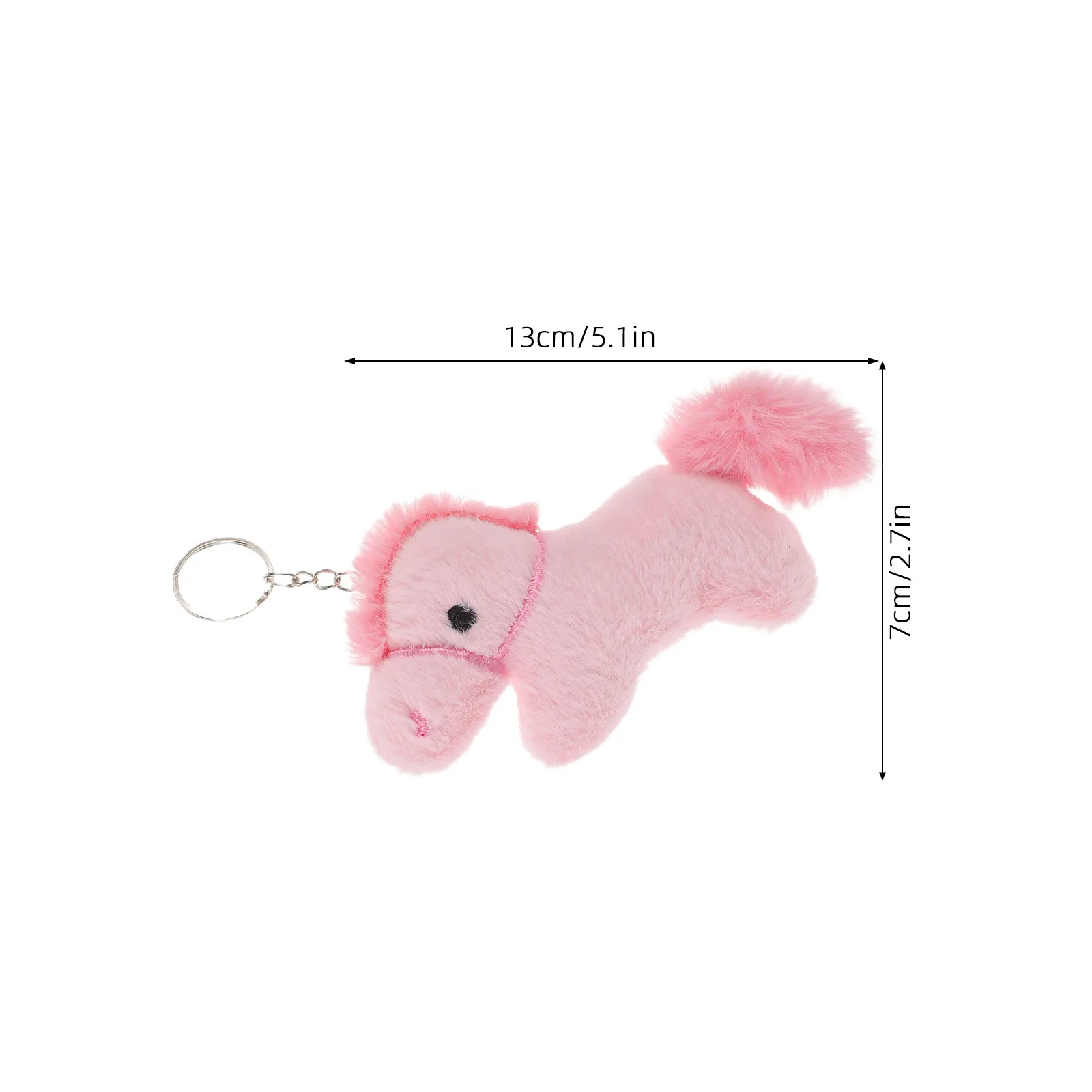 3Pcs Horse Keychain Set 2026 Chinese New Year Stuffed Animal Keyring Soft Cartoon Bag Pendant Backpack Charm Car Key Chain