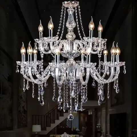 2025 European Gloss Crystal Led Living Room Chandelier Ceiling Dining Room Light Amber Room Decoration Interior Lighting Chandel