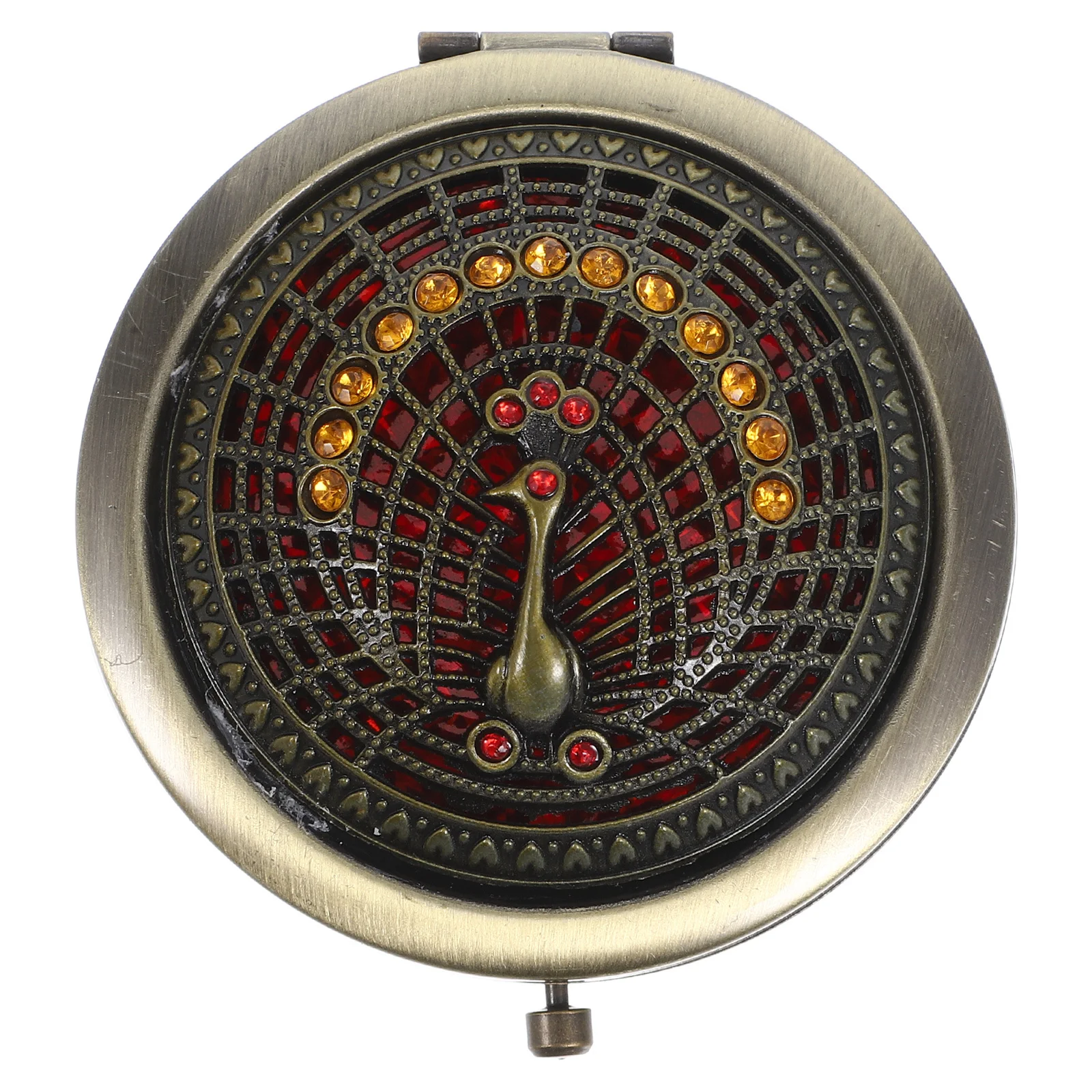 Retro Makeup Portable Compact Travel For Women High Definition Foldable Pocket Small Hand Mirror Daily Use Outdoor