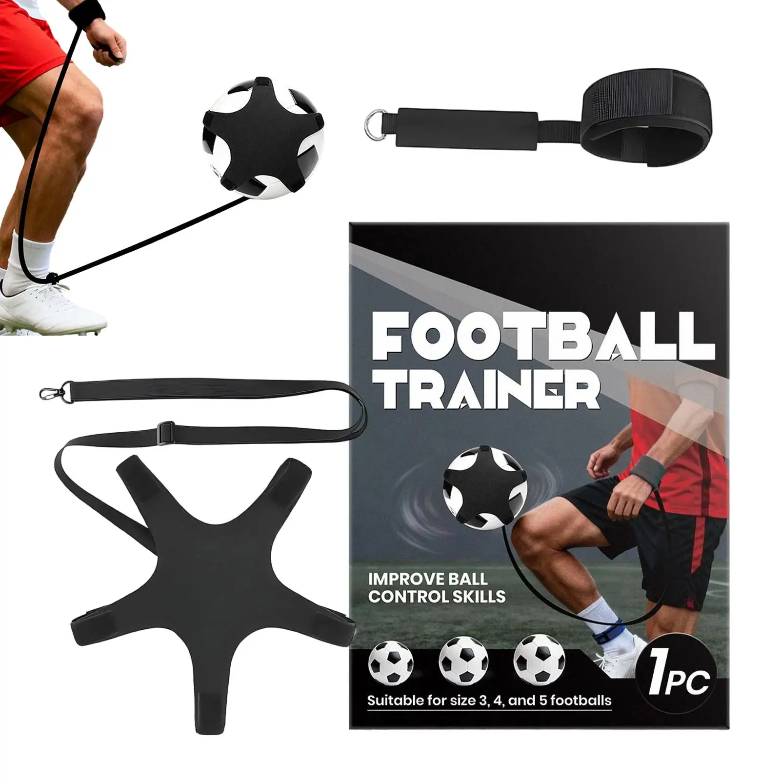 

Soccer Kick Trainer Practice Gear with String Adjustable Wristband Practice Training Aid for Boys Girls Indoor Backyard School