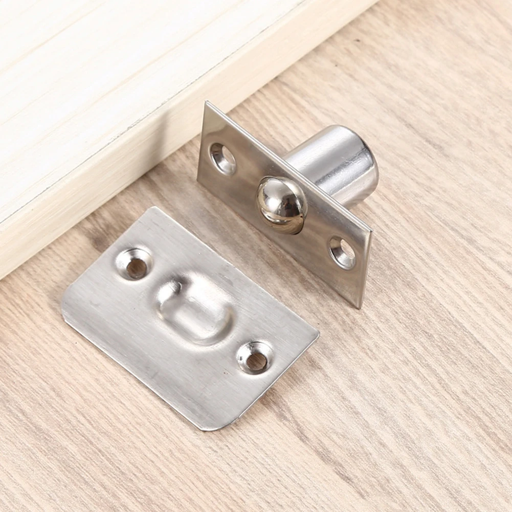 Spring Invisible Wooden Cabinet Door Beads Lock Closet Ball Catch Latch Stainless Steel Door Latches Cupboard Roller Latch Lock