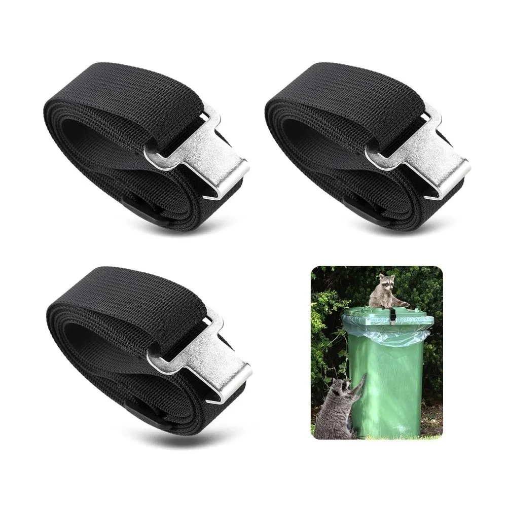Adjustable Trash Can Locks Anti Slip Metal Claws Bin Lid Locks Tool Free Universal Fit Garbage Can Locks Residential Carts