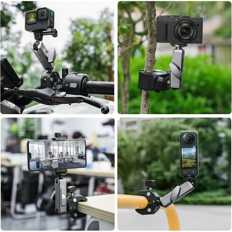 Camera Mount Clamp Super Clamp Pole Mount For Phone, Gopro Hero 13 Hero 12 11 10 9 8 7 6 5, Insta360, DJI Osmo Canon