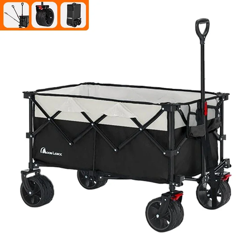 Heavy Duty All-Terrain Folding Garden Cart Portable Outdoor Utility Hand Wagon For Storage Tools OEM Customizable