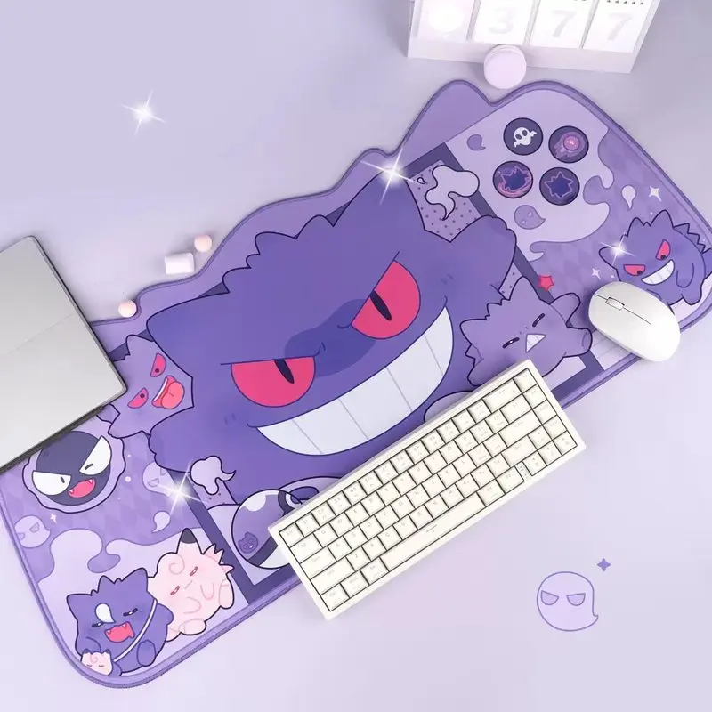 

Pokemon Gengar Large Irregular Desk Pad Gastly Ins Cartoon Keyboard Mouse Pad Non Slip Wrist Rest Mat For Gaming Desktop Laptop