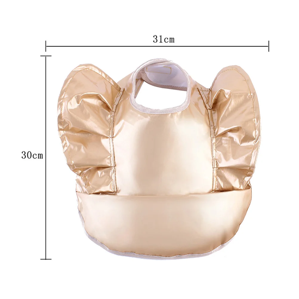 

Baby Bibs Waterproof Dinner Bibs Premium Cotton Soft Comfortable Easy Closure Wipe Clean for Toddlers Boys Girls Golden