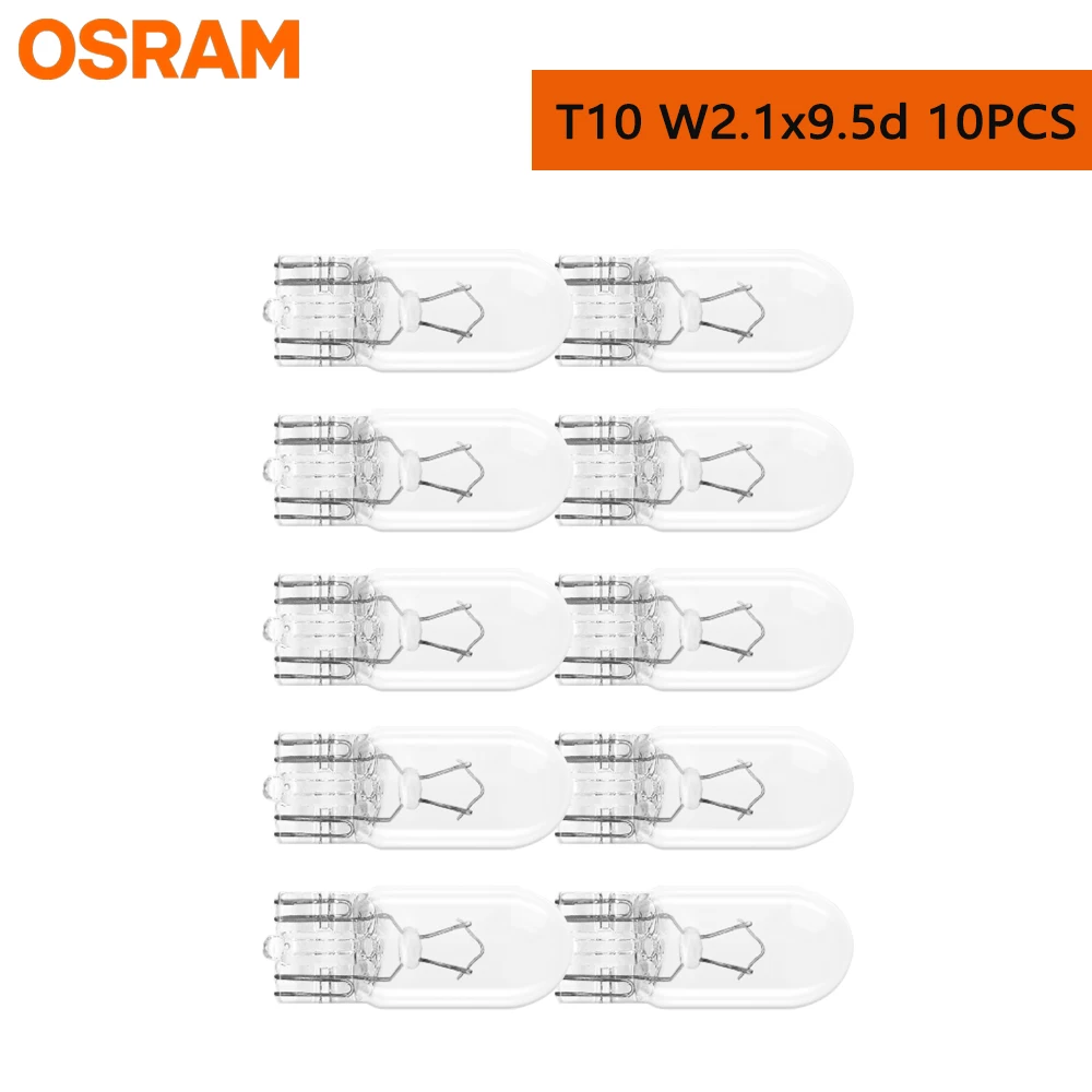 Osram Original Car Interior Light 2825 T10 W5W 12V 5W W2.1x9.5d Standard Turn Signal Yellow Car Halogen Bulb