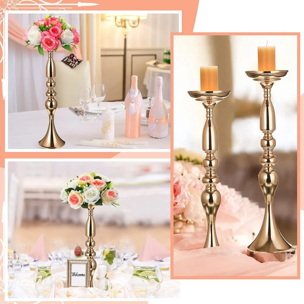 Imagem -03 - Gold Metal Flower Stand Wedding Centerpiece Decoração de Mesa Home Decorações Vaso Room Decor 20 Tal Freight 24 Pcs