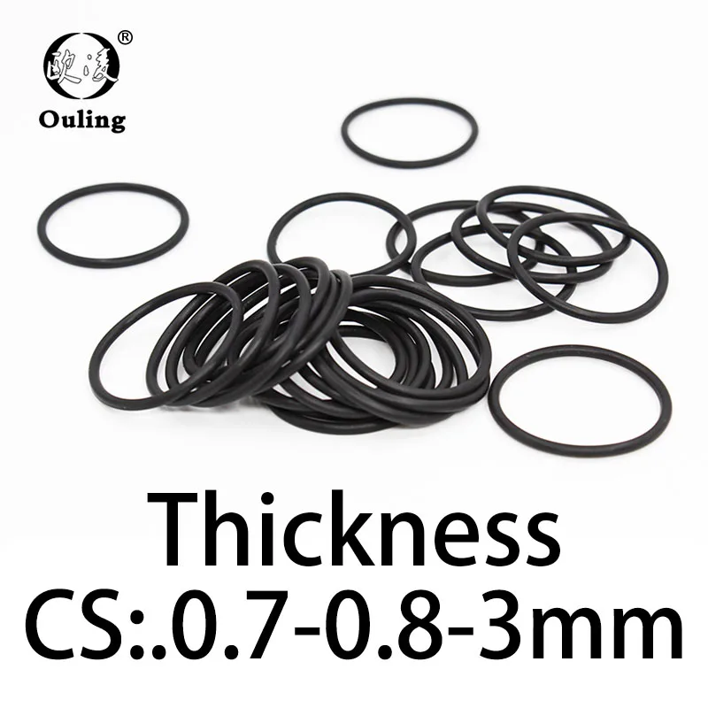 O-ring thickness 0.7/0.8/3mm CS NBR Nitrile sealing temperature resistant gasket rubber ring complete in specifications