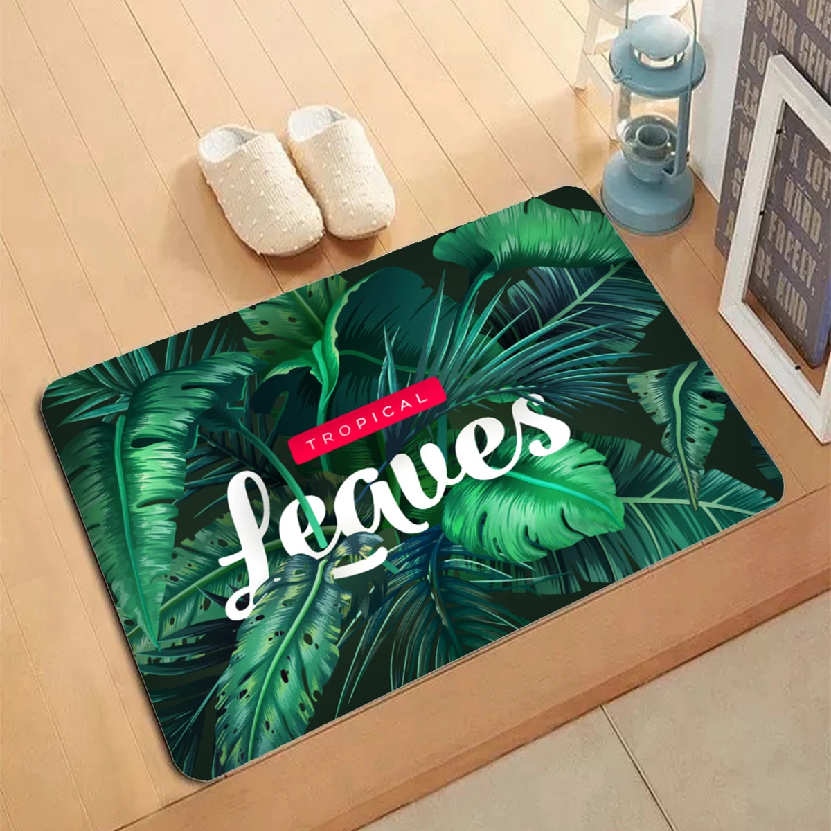 Tropical theme Entrance Carpet Doormat Rug Peacock Feather Print Bedroom Door Non-slip Bathroom Living Room Kitchen Floor Mats