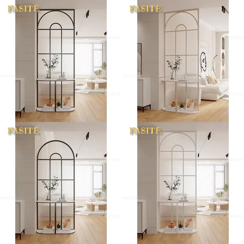 For Living Room Entrance Office Modern Simplicity Stainless Steel Frame Changhong Glass Partition Screen Wall Divider
