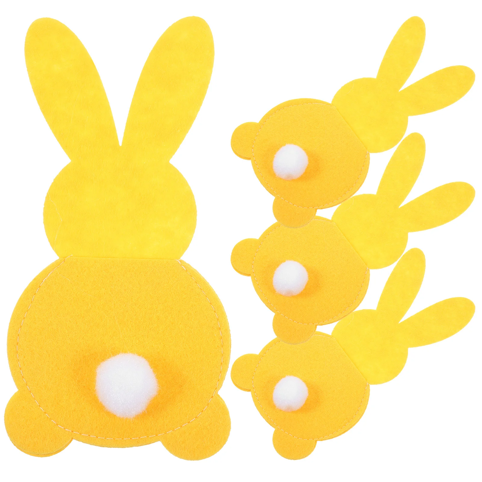 

4Pcs Rabbit Shape Cutlery Bags Easter Tableware Holders Cartoon Bunny Fork Pouch Easter Party Accessories Fork Cutter Pouches