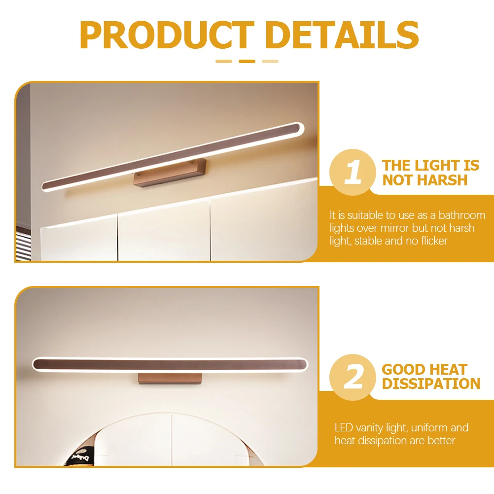 

LED Vanity Bathroom Bedroom Mirrors Wall Fixtures 3 Modes Uniform Heat Stable Led Lights For Bathroom Lighting Suitable Scenes