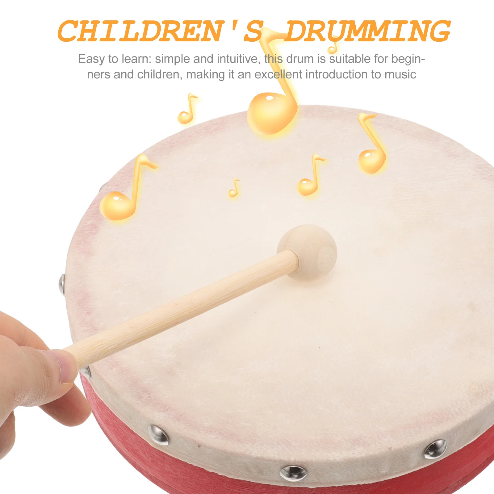 아기 드럼 나무 프레임 핸드 드럼 유아용 유치원 교육용 타악기 말렛 인터랙티브 리듬 음악