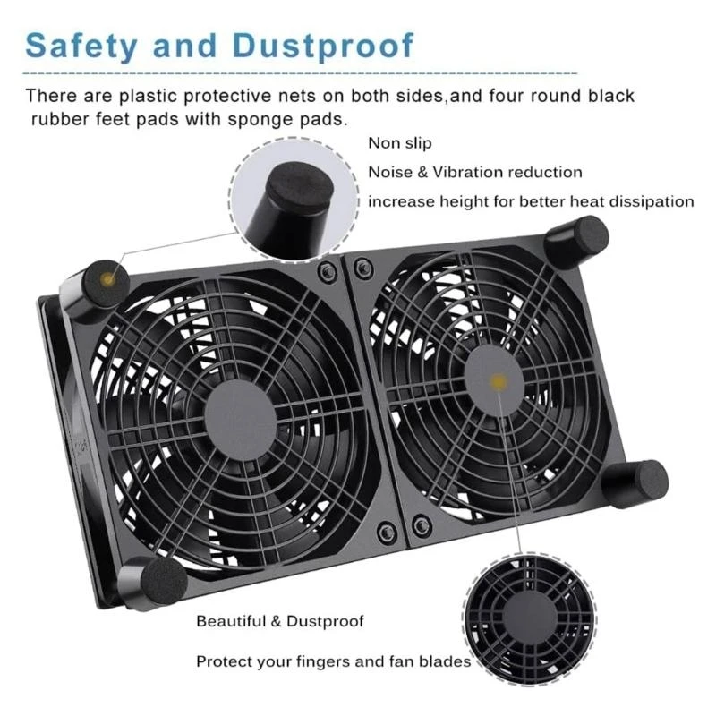 83CE 2x120mm Computer Fan 2400RPM with Adjustable Speed for PC Chassis Temperature Control Water Cooling Syetem Fans